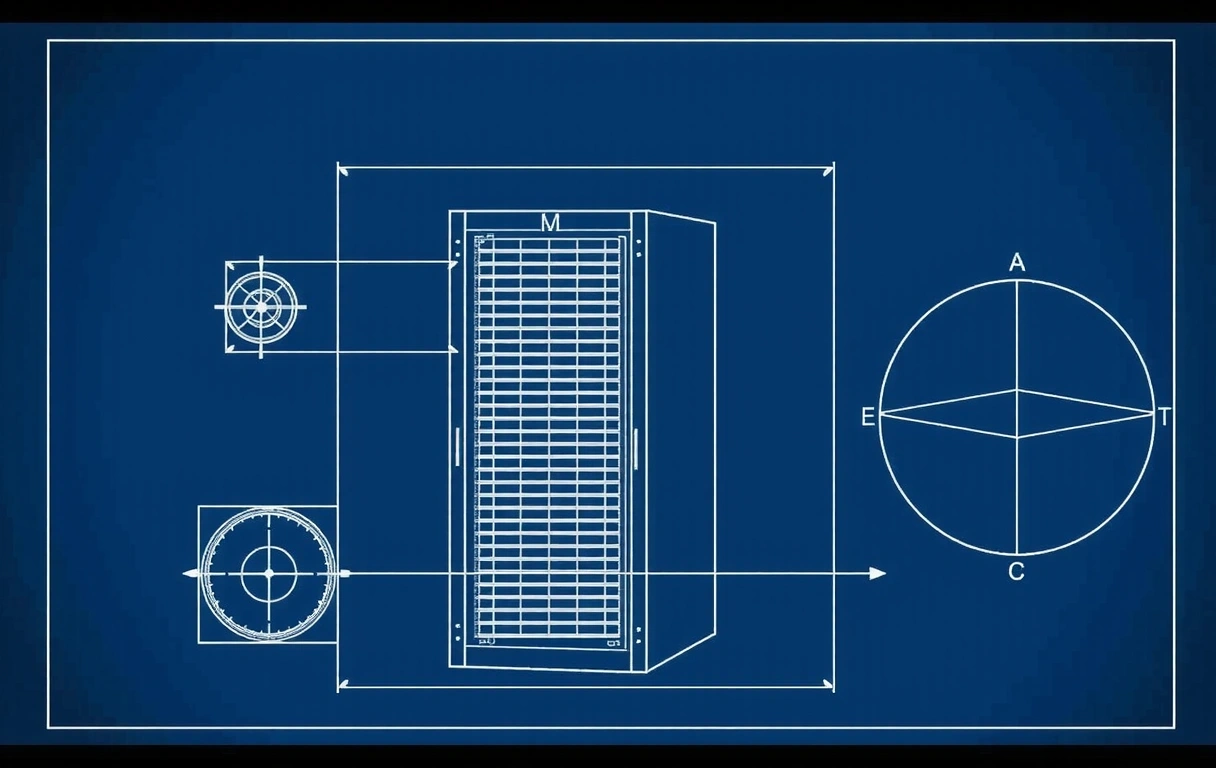 Blueprint tecnico stilizzato