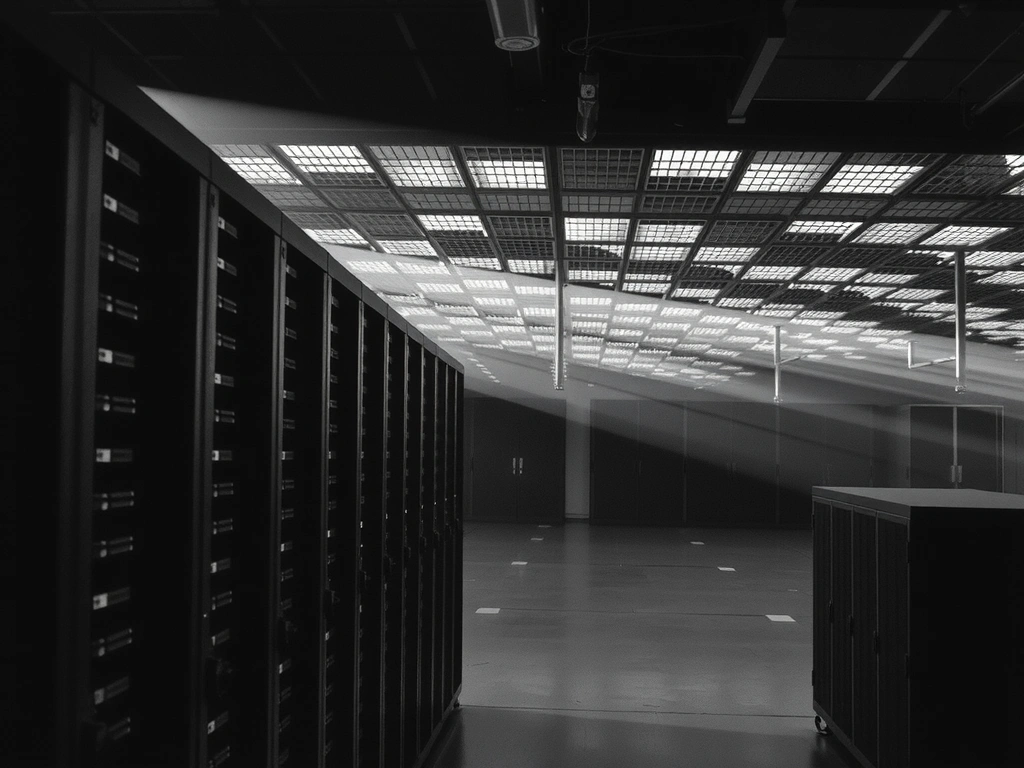 Centro dati Telecom Italia Premium, illuminazione drammatica